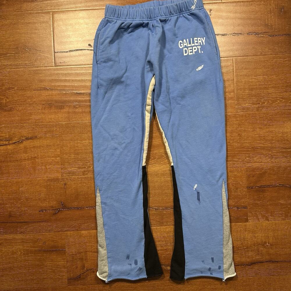 Gallery Dept Sweatpants Women M Blue Paint Splatter Art City Contemporary